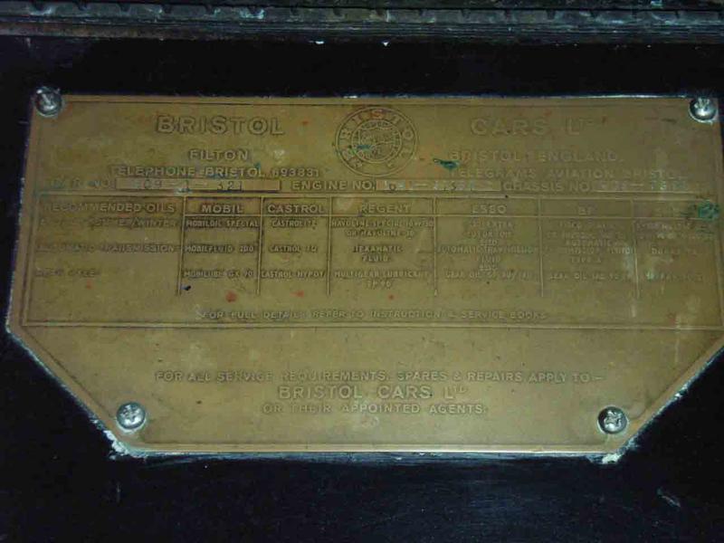 Bristol 409 Body Plate 20a